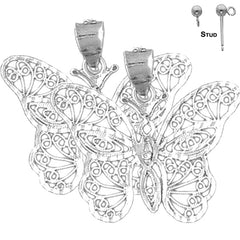 14K or 18K Gold 26mm Butterfly Earrings
