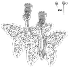 14K or 18K Gold 20mm Butterfly Earrings