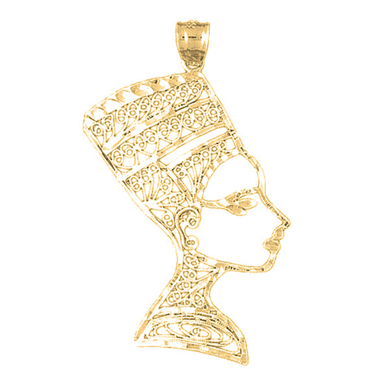 Yellow Gold-plated Silver Nefertiti Pendant
