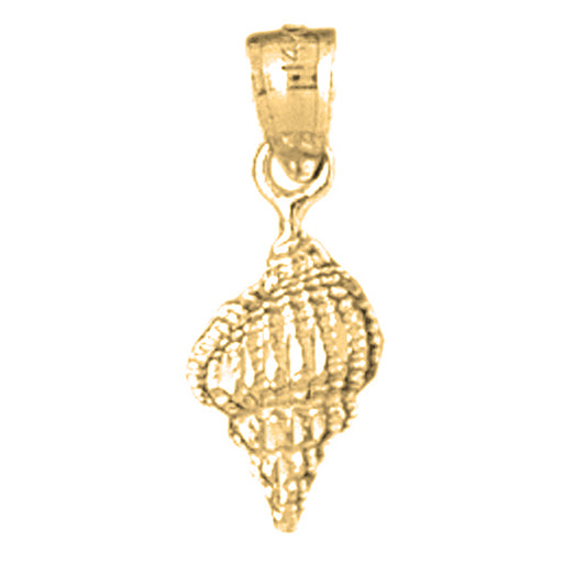 Yellow Gold-plated Silver Conch Shell Pendant