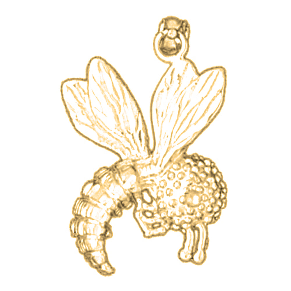 Yellow Gold-plated Silver Bee Pendant