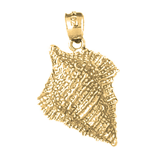 Yellow Gold-plated Silver Conch Shell Pendant