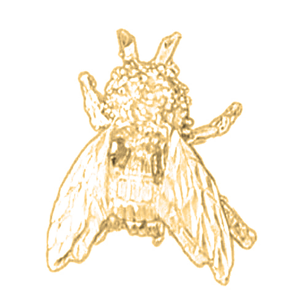 Yellow Gold-plated Silver Bee Pendant