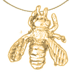 Colgante de abeja de plata de ley (bañado en rodio o oro amarillo)