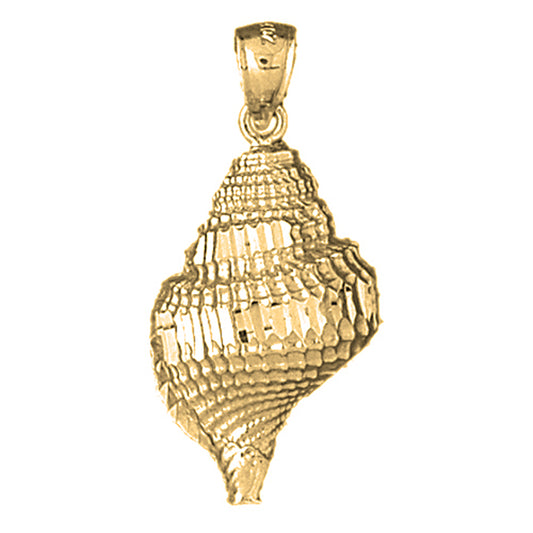 Yellow Gold-plated Silver Conch Shell Pendant