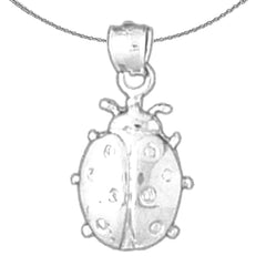 Sterling Silver Ladybug Pendant (Rhodium or Yellow Gold-plated)