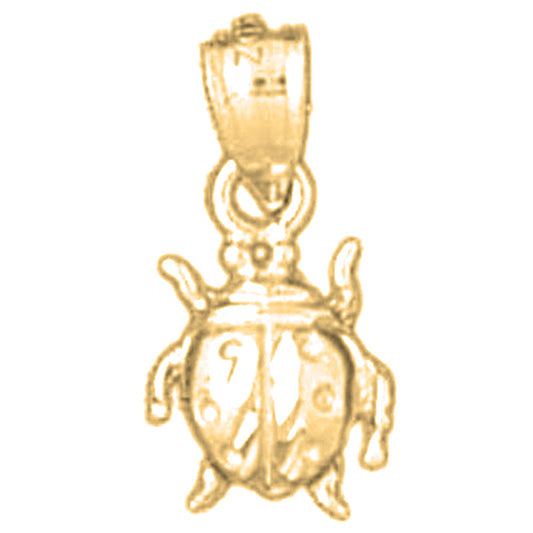 Yellow Gold-plated Silver Ladybug Pendant