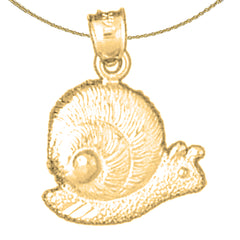 Sterling Silver Snail Pendant (Rhodium or Yellow Gold-plated)