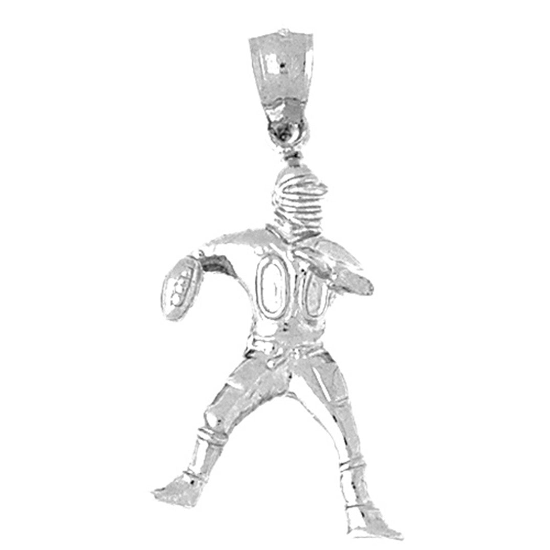 Sterling Silver Football Player Pendant