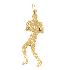 Yellow Gold-plated Silver Football Player Pendant