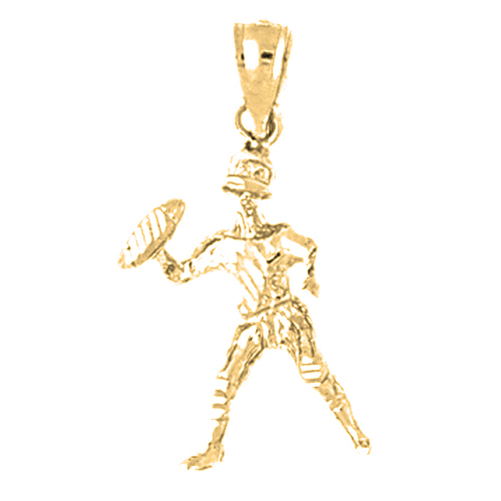 Yellow Gold-plated Silver 3D Football Player Pendant