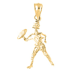 Yellow Gold-plated Silver 3D Football Player Pendant