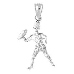 Sterling Silver 3D Football Player Pendant