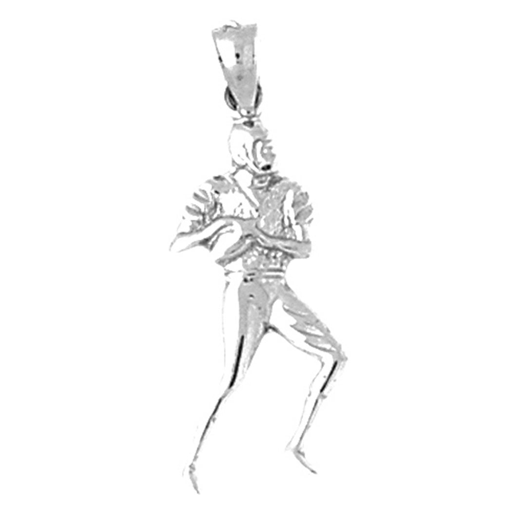 Sterling Silver Football Player Pendant