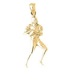 Yellow Gold-plated Silver Football Player Pendant