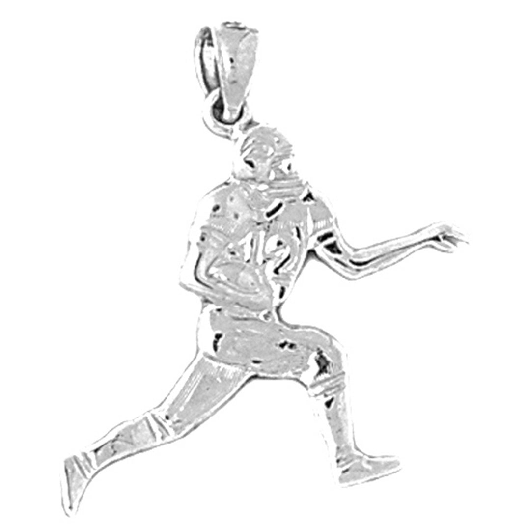 Sterling Silver Football Player Pendant