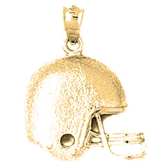 Yellow Gold-plated Silver Football Helmet Pendant