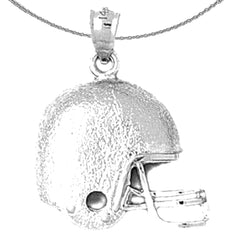 Sterling Silver Football Helmet Pendant (Rhodium or Yellow Gold-plated)