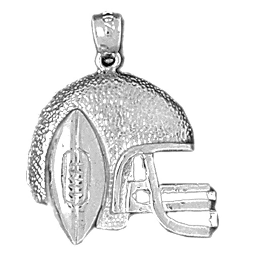 Sterling Silver Football Helmet Pendant