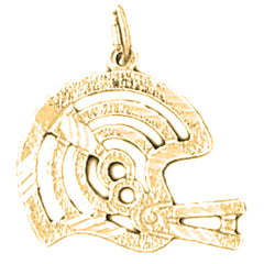 Yellow Gold-plated Silver Football Helmet Pendant