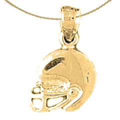 Colgante de casco de fútbol americano en plata de ley (bañado en rodio o oro amarillo)