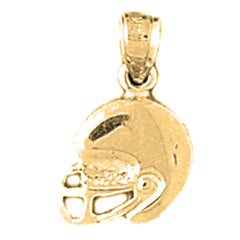 Yellow Gold-plated Silver Football Helmet Pendant