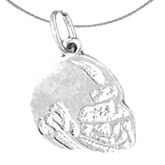 Sterling Silver Football Helmet Pendant (Rhodium or Yellow Gold-plated)