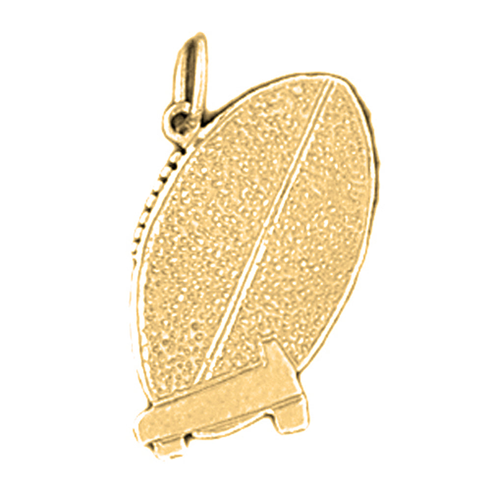 Yellow Gold-plated Silver Football Pendant