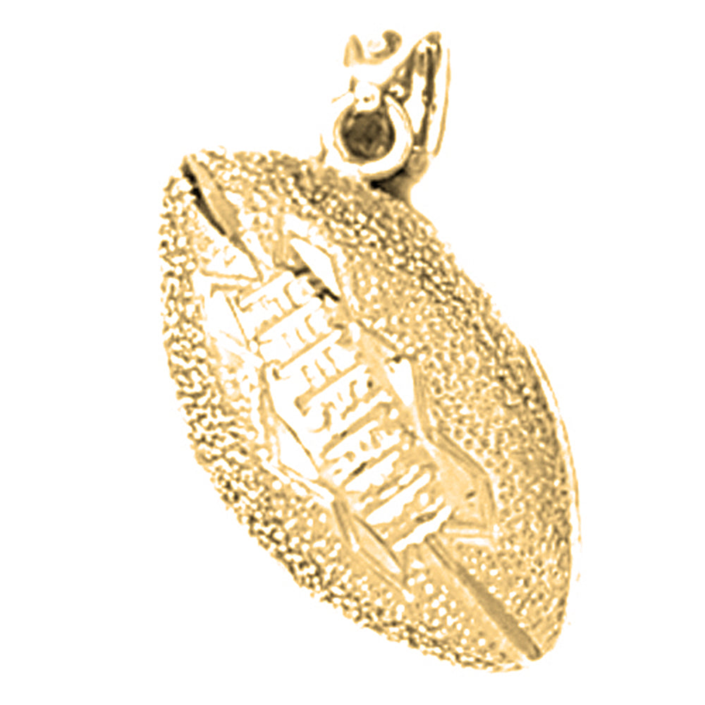 Yellow Gold-plated Silver 3D Football Pendant