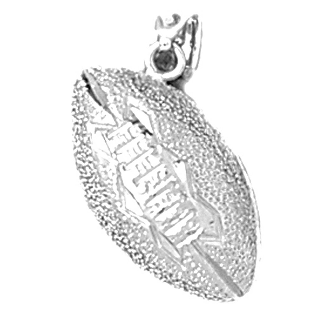 Sterling Silver 3D Football Pendant