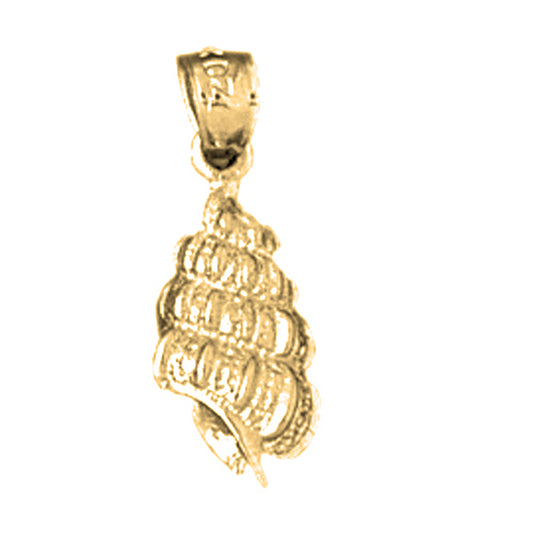 Yellow Gold-plated Silver Conch Shell Pendant