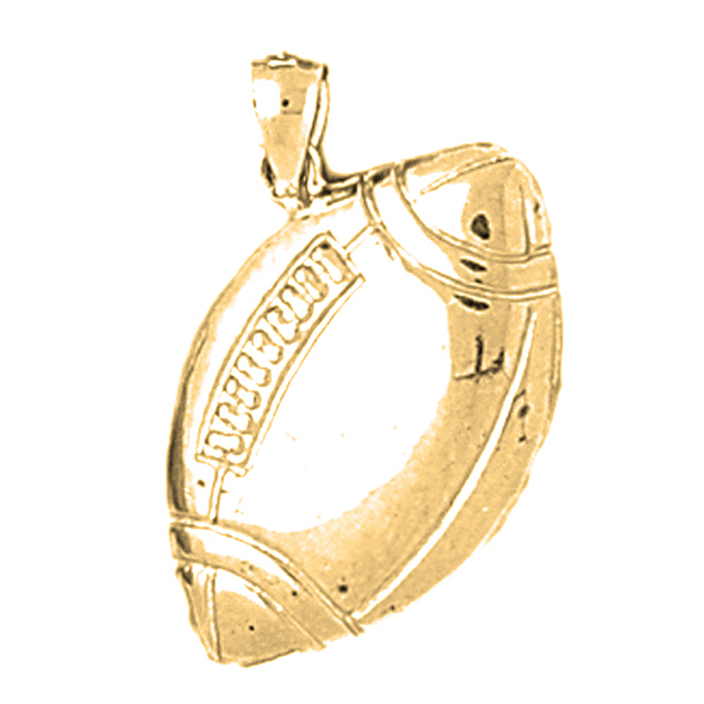 Yellow Gold-plated Silver Football Pendant