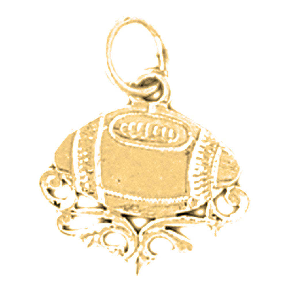 Yellow Gold-plated Silver Football Pendant