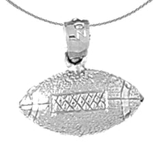 Sterling Silver Football Pendant (Rhodium or Yellow Gold-plated)