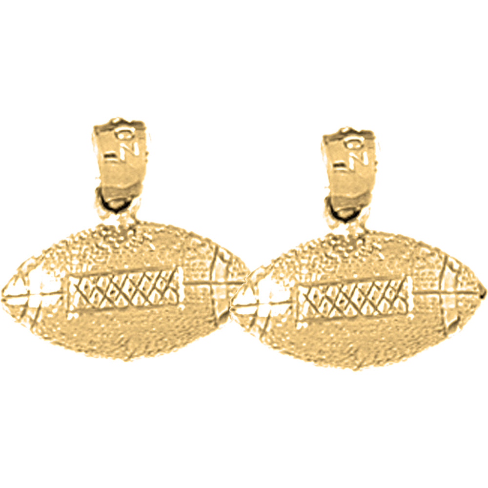 14K or 18K Gold 14mm Football Earrings