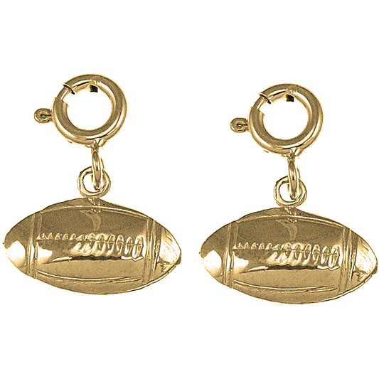 Yellow Gold-plated Silver 12mm Football Earrings