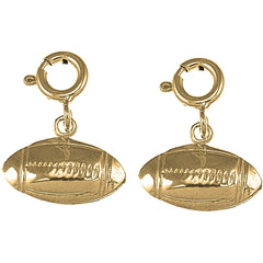 Yellow Gold-plated Silver 12mm Football Earrings