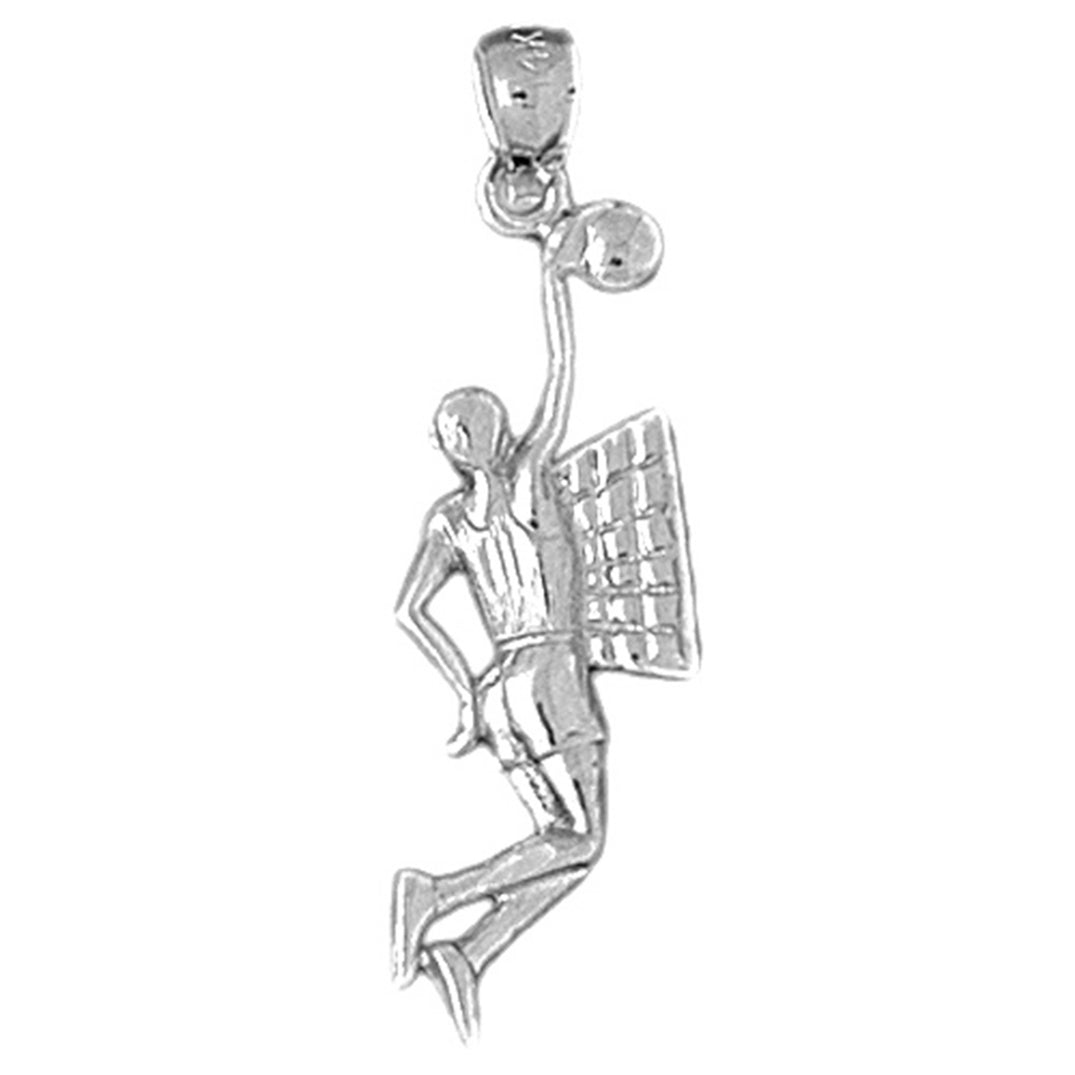 Sterling Silver Basketball Player Pendant