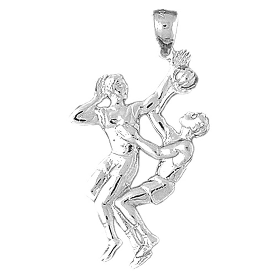 Sterling Silver Basketball Player Pendant