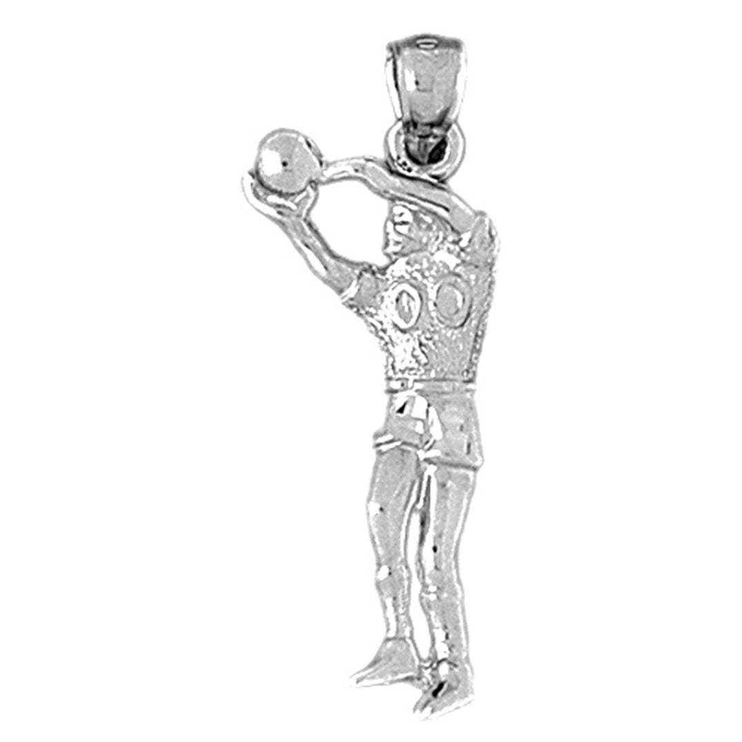 Sterling Silver Basketball Player Pendant