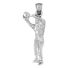 Sterling Silver Basketball Player Pendant