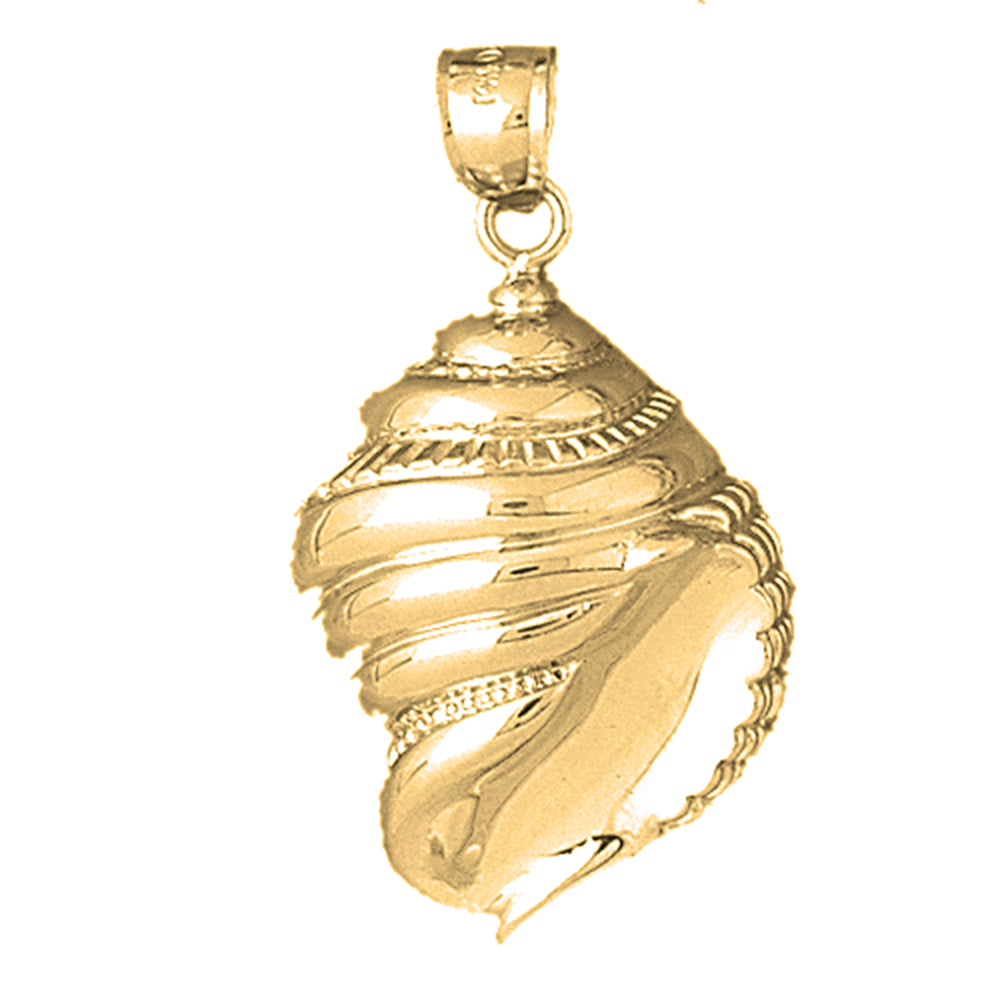 Yellow Gold-plated Silver Conch Shell Pendant