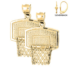 14K or 18K Gold Basketball Basket Earrings