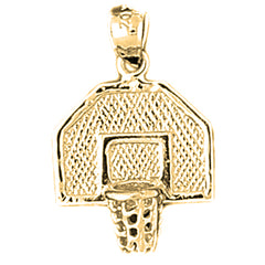 Yellow Gold-plated Silver Basketball Basket Pendant