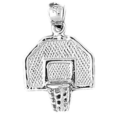 Sterling Silver Basketball Basket Pendant