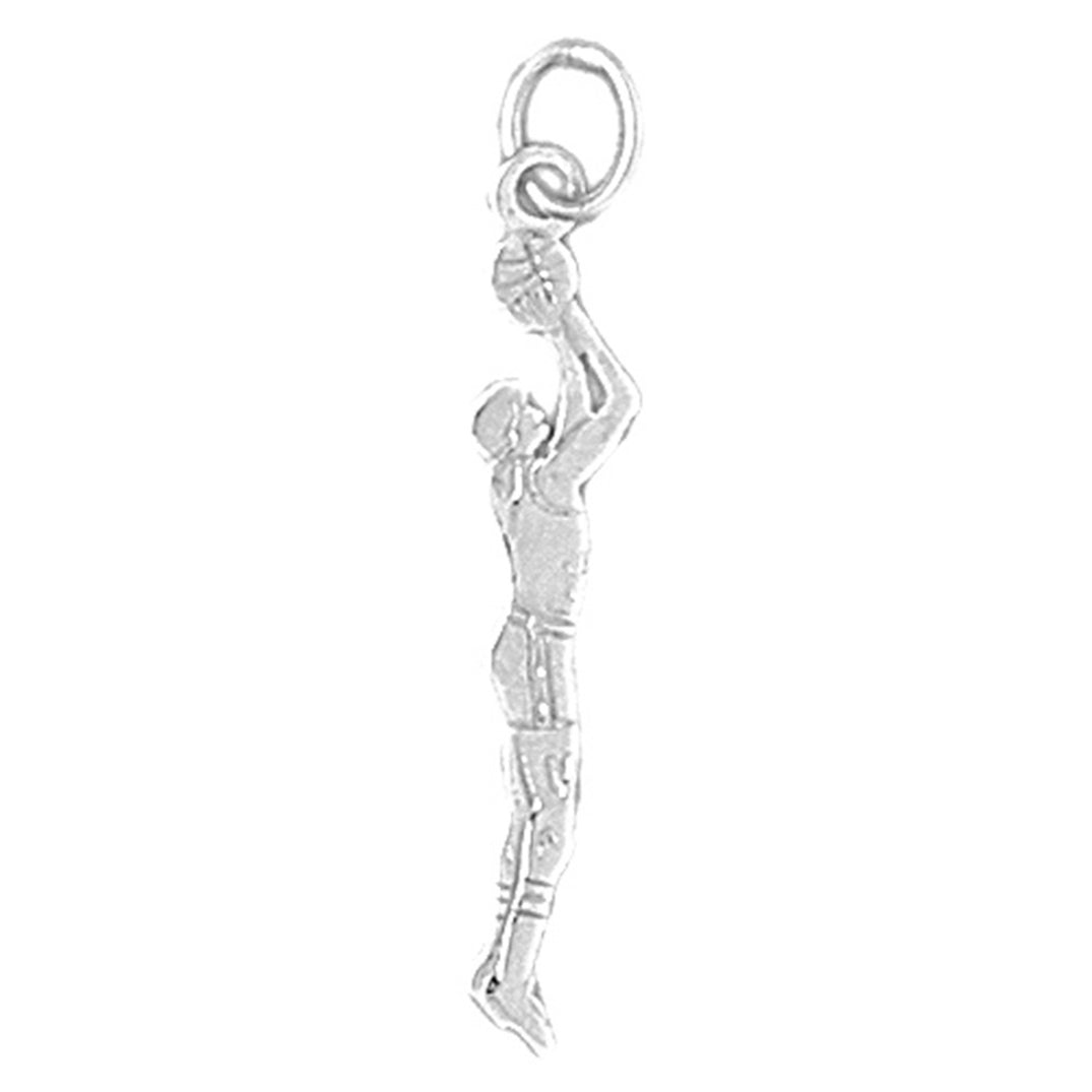 Sterling Silver Basketball Player Pendant