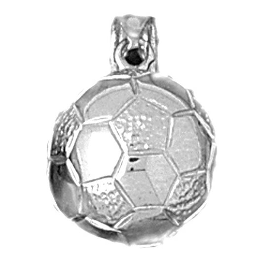 Sterling Silver 3D Soccer Ball Pendant