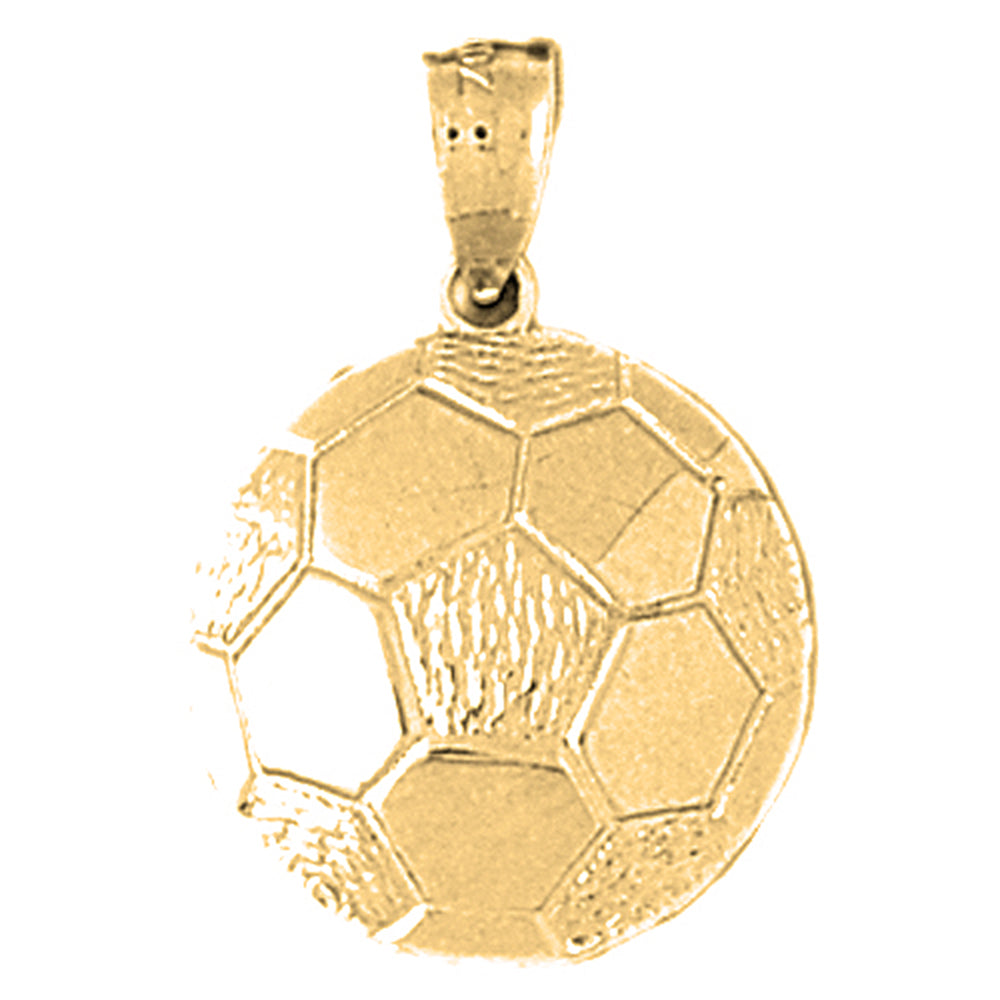 Yellow Gold-plated Silver Soccer Ball Pendant