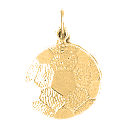 Yellow Gold-plated Silver Soccer Ball Pendant