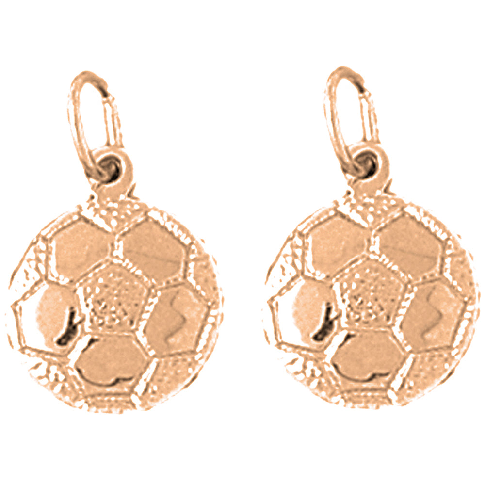 14K or 18K Gold 18mm Soccer Ball Earrings